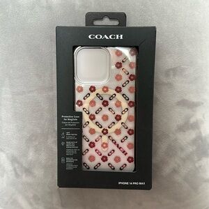 NEW Never Open Coach protective case for MagSafe iPhone 14 Pro Max Tea Rose